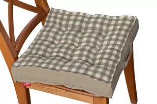 Dekoria Siedzisko Kuba na krzesło beżowo biała kratka 1,5x1,5cm) 50 × 50 × 10 cm Quadro 211-136-06 - Meble modułowe i akcesoria - miniaturka - grafika 1