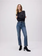 Spodnie damskie - Reserved - Jeansy straight - granatowy - miniaturka - grafika 1
