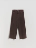 Spodnie i spodenki dla dziewczynek - Reserved - Sztruksowe spodnie - ciemnobrązowy - miniaturka - grafika 1