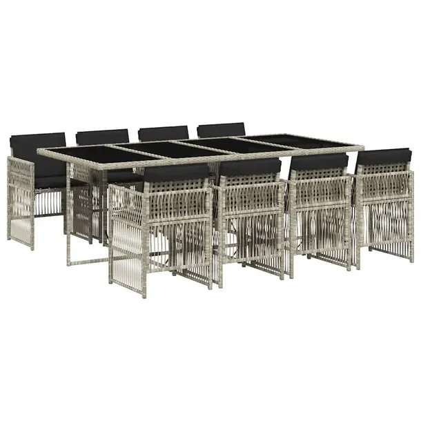 Zestaw Mebli Ogrodowych Rattan PE, Stół 220x106x73 cm, Krzesła 50,5x54x7