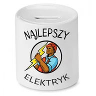 Skarbonki - SKARBONKA PREZENT DLA ELEKTRYKA NAJLEPSZY ELEKTRYK z Nadrukiem ze Zdjęciem - miniaturka - grafika 1