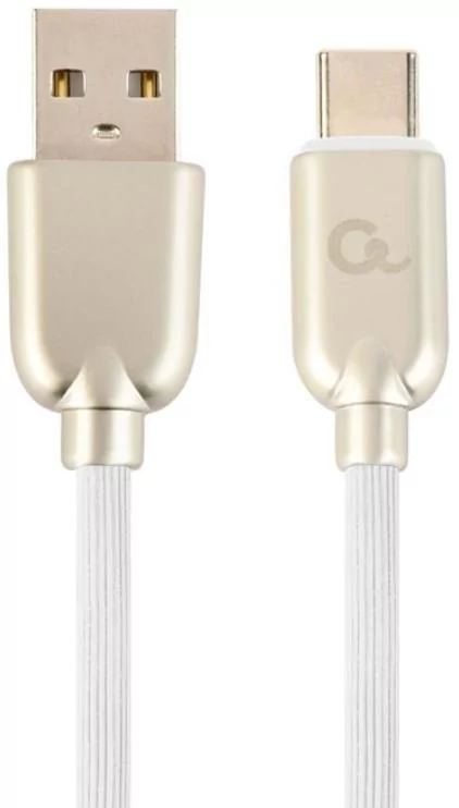 Gembird Kabel USB Kabel USB 2.0 typ C AM/CM 1m oplot gumowy biały CC-USB2R-AMCM-1M-W