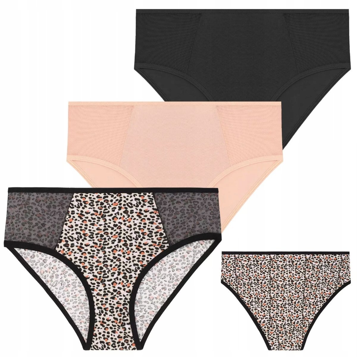 Zestaw 3X Figi Majtki Damskie Bikini Klasyczny Krój Bawełniane Moraj L