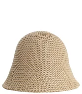 Czapki damskie - Kapelusz słomkowy pleciony BUCKET HAT - miniaturka - grafika 1
