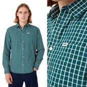 Koszule męskie - Wrangler 1 POCKET SHIRT Deep Teal ZIELONA KOSZULA W KRATĘ REGULAR FIT S - miniaturka - grafika 1
