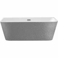 Wanny - Besco WA-150-VRSR VARYA GLAM SREBRNA Wanna wolnostojąca przyścienna syfon z przelewem chrom 150x75 - miniaturka - grafika 1