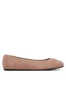 Baleriny - Tommy Hilfiger Baleriny Th Hardware Suede Ballerina FW0FW08655 Beżowy - miniaturka - grafika 1