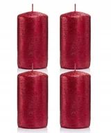Świece - Świece ozdobne czerwone walec kokon 10/6 zestaw 4 - miniaturka - grafika 1
