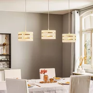 Lampy sufitowe - Lampa wisząca belka Helen biało-złota 3-punktowa - miniaturka - grafika 1