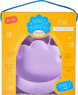 Talerz Silikonowy Z Przyssawką Purple Nana'S Manners - Miseczki i talerzyki dla dzieci - miniaturka - grafika 1