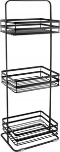 AWD Interior Regał stalowy łazienkowy czarny 75,5x24,4x17 cm 3 półki druciane - Półki łazienkowe - miniaturka - grafika 1