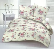 Pościel - Karo Pościel z kory 200x220 124/1 kremowa różyczki czerwone bawełniana - miniaturka - grafika 1