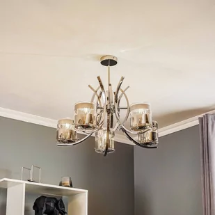 Alfa Lampa wisząca zwis żyrandol Indira 5x40W E14 chrom 23115 - Lampy sufitowe - miniaturka - grafika 4