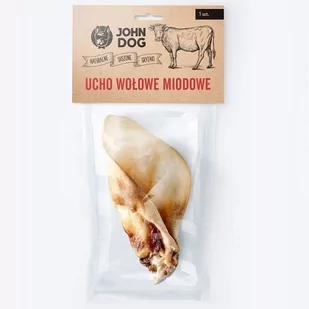 Ucho wołowe miodowe JOHN DOG, 1 szt. - Przysmaki dla psów - miniaturka - grafika 1