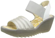 Sandały damskie - Fly London Sandały damskie YIKO414FLY srebrne/białe, 5 UK, Srebro Offwhite, 38 EU - miniaturka - grafika 1
