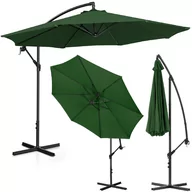 Parasole ogrodowe - Uniprodo Parasol ogrodowy wiszący zielony okrągły 300 cm uchylny UNI_UMBRELLA_R300GR_N - miniaturka - grafika 1