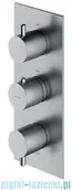 Baterie umywalkowe - Omnires Y bateria podtynkowa termostatyczna 3-wyjściowa element natynkowy nikiel Y1238/KRONI - miniaturka - grafika 1