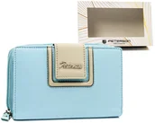 Portfele - Elegancki portfel damski ze skóry naturalnej z ochroną kart RFID Peterson, niebiesko-szary - miniaturka - grafika 1