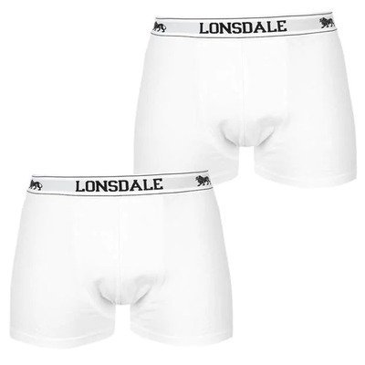 Lonsdale 2 szt. bokserki TRUNKI męskie białe, Rozmiar 4XL