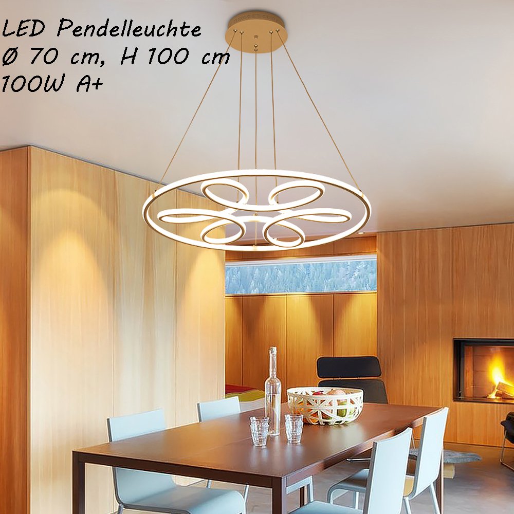 Lampa wisząca LED XW808 z pilotem, regulowana barwa/jasność światła A+LED oświetlenie salonu żyrandol lampa wisząca lampa sufitowa reflektor sufitowy LED ..
