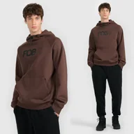 Bluzy męskie - Bluza Męska 4F Z Kapturem Nierozpinana Z Nadrukiem Brązowa 4FWAW25TSWSM2390 M Brązowy - miniaturka - grafika 1