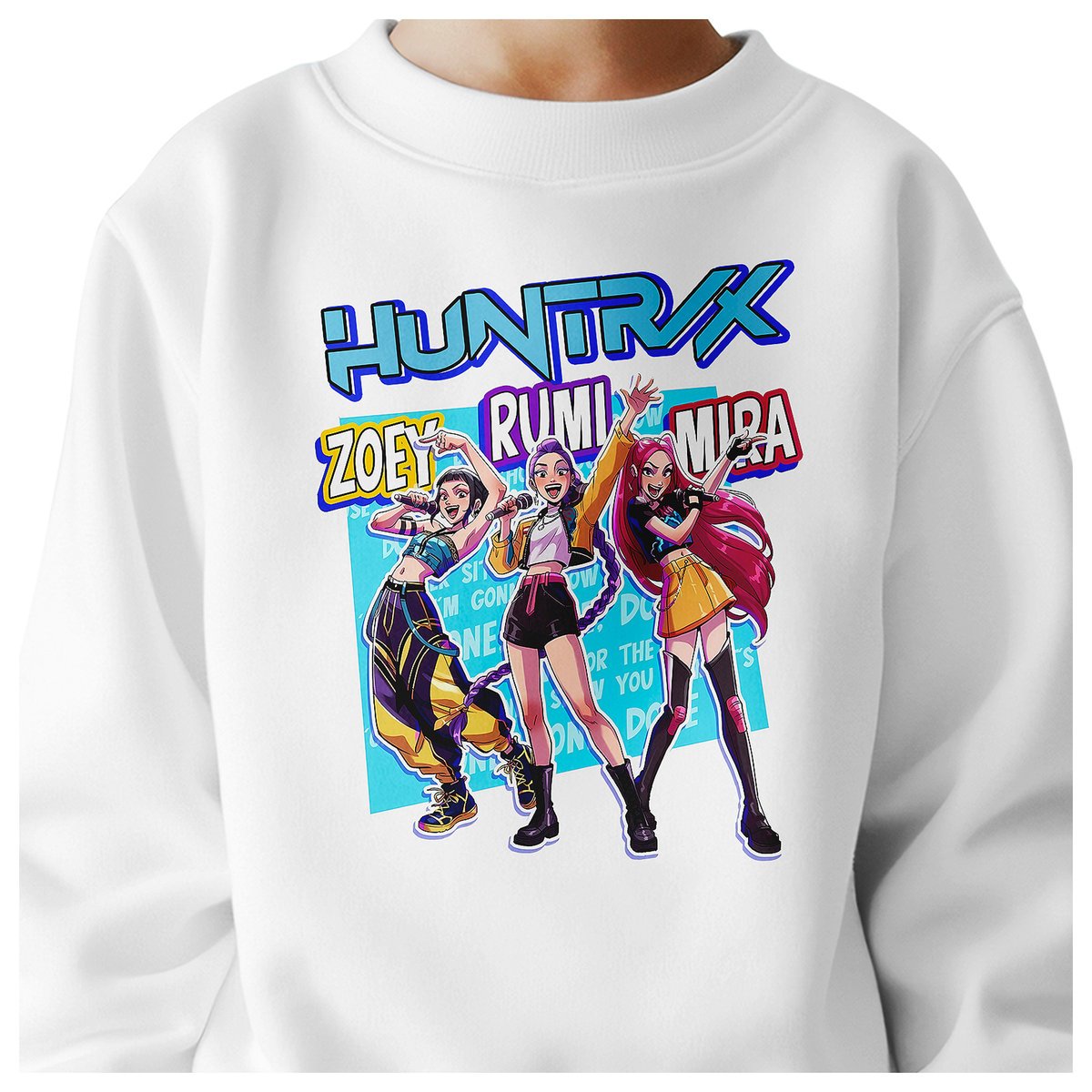 BLUZA DZIECIĘCA K-POPOWE ŁOWCZYNIE DEMONÓW HUNTRIX 134-140 BAWEŁNIANA