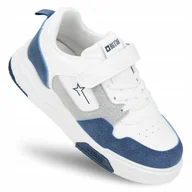 Buty dla dziewczynek - Buty dziecięce sportowe na lato BIG STAR lekkie na RZEPY RR374053 białe 34 - miniaturka - grafika 1