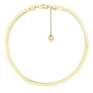 Naszyjniki - Złoty choker płaska taśma żmijka naszyjnik damski stal szlachetna - Manoki - miniaturka - grafika 1