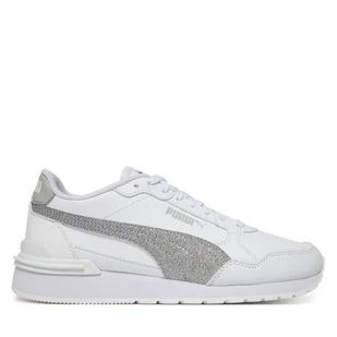 Sneakersy Puma St Runner V4 Sl Glitter Jr 401586 01 Biały - Buty dla dziewczynek - miniaturka - grafika 1