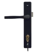 Akcesoria do ogrodzeń - Klamka z szyldem ocynk czarny Polbram - miniaturka - grafika 1