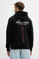 Bluzy męskie - Alpha Industries bluza męska kolor czarny z kapturem z nadrukiem 148341.03 - miniaturka - grafika 1