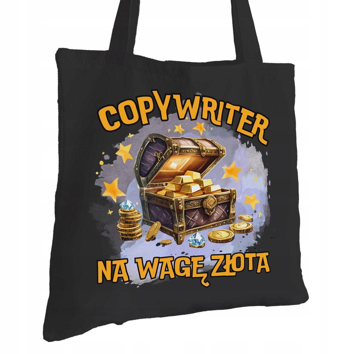 Torba Bawełniana dla Copywritera Czarna Prezent ekologiczna Trwały Nadruk
