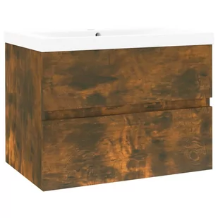 Lumarko Szafka z umywalką, przydymiony dąb, materiał drewnopochodny - Szafki łazienkowe - miniaturka - grafika 3