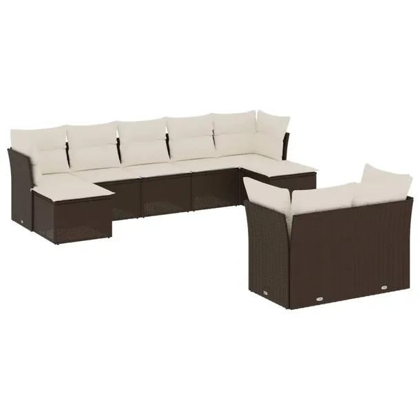 Modułowy zestaw mebli ogrodowych rattan PE brązowy, wymiary 62x62x69 cm