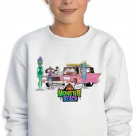Bluzy męskie - Bluza Dziecięca MONSTER BEACH Dla Fana Biały Wzory 104 cm - miniaturka - grafika 1