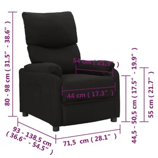 Lumarko Rozkładany fotel, czarny, obity tkaniną! - Fotele - miniaturka - grafika 9