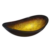 Umywalki - EVG Umywalka nablatowa szklana złota - miniaturka - grafika 1