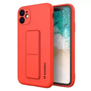 Wozinsky Kickstand Case elastyczne silikonowe etui z podstawką Samsung Galaxy A32 5G czerwony - Etui i futerały do telefonów - miniaturka - grafika 1