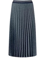 Spódnice - Taifun Damska spódnica plisowana z gumowym ściągaczem, długa spódnica plisowana wzorzysta długość do łydek, Granatowy wzór, 38 - miniaturka - grafika 1