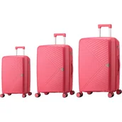 Walizki - Zestaw walizek SEMI LINE T5828-0 Różowy - miniaturka - grafika 1