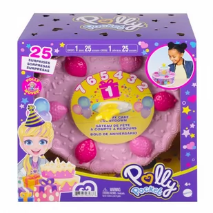Mattel Figurki Polly Pocket Zestaw do zabawy Tort urodzinowy WLMAAI0DC080738 - Figurki dla dzieci - miniaturka - grafika 3