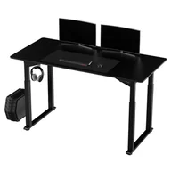 Biurka - Biurko, elektycznie regulowany, czarna płyta, 160X75 cm, 74-116 cm, UPLIFT, z podkładką pod mysz XXL, ULTRADESK - miniaturka - grafika 1