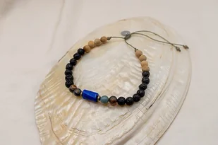 Bransoletka Męska Lapis Lazuli Agat Jaspis - Bransolety męskie - miniaturka - grafika 1