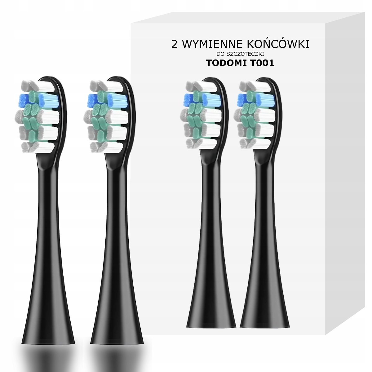2 x KOŃCÓWKI DO SZCZOTECZKI SONICZNEJ TODOMI T001 ZESTAW 2 SZTUK