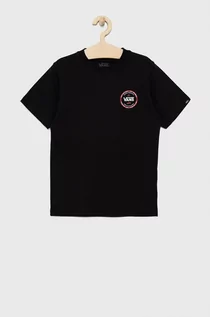 Koszulki dla dziewczynek - VANS t-shirt bawełniany dziecięcy kolor czarny z nadrukiem - grafika 1