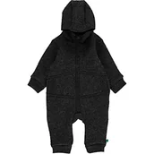 Kombinezony - Fred's World by Green Cotton Wool Boiled Suit Kombinezon śnieżny dla niemowląt, Dark Grey Melange, 56-62 - miniaturka - grafika 1