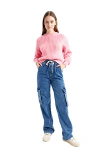 DeFacto Sweter normalny krój dla kobiet – sweter z golfem dla topów damski (różowy, L), Rosa, L - Swetry damskie - miniaturka - grafika 1