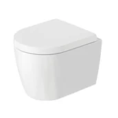 Miski WC - Duravit ME by Starck Toaleta WC 48x37 cm krótka bez kołnierza biały/biały satynowy mat z powłoką HygieneGlaze 2530099000 - miniaturka - grafika 1