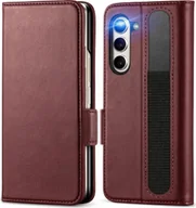 Etui i futerały do telefonów - Etui na telefon komórkowy Samsung Galaxy Z Fold 5 z klapką i uchwytem na rysik, pokrowiec ochronny, blackberry - miniaturka - grafika 1