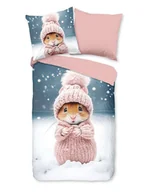 Pościel dla dzieci - Good Morning Komplet pościeli flanelowej "Sofia" w kolorze jasnoróżowo-niebieskim - miniaturka - grafika 1